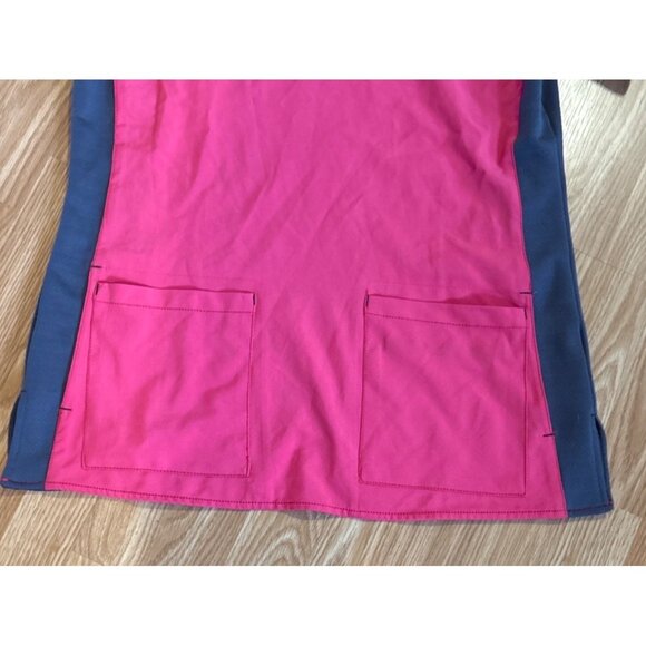 Carhartt Scrub Top Women M Force Scrub Top Magenta & Gray Stretch Fabric V-Neck - Picture 4 of 7